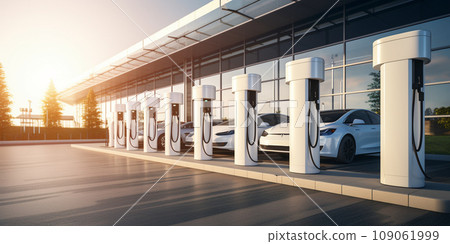 Fast chargers for charging electric vehicles in the modern city 109061999