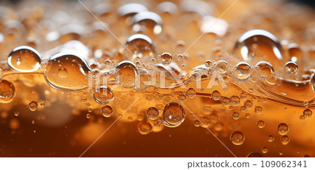 close-up of bubbles and foam of chilled beer 109062341