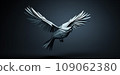 Origami paper bird on grey background 109062380