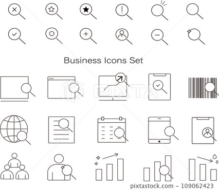 Simple and cute business icon illustration set Simple and cute business icon illustration set 109062423