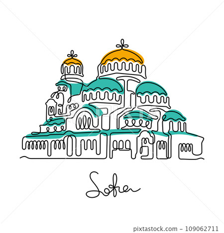 St. Alexander Nevsky Cathedral, Sofia illustration 109062711