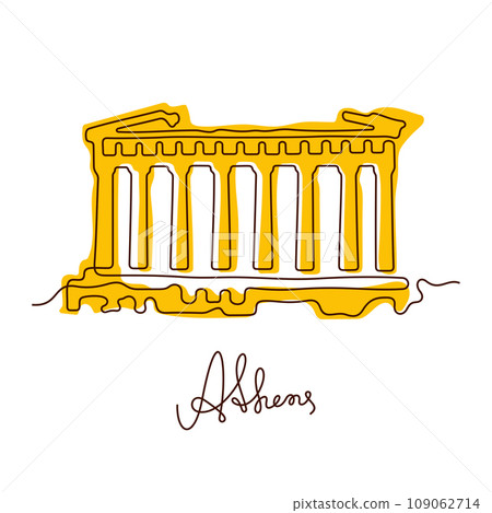 Parthenon, Athens one line vector illustration. 109062714
