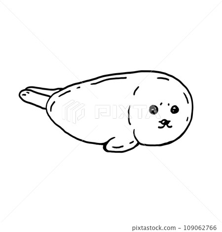 Baby seal hand drawn vector illustration Baby seal hand drawn vector illustration 109062766