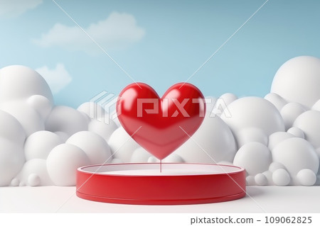 A majestic red and white catwalk embraced by love and passion. st valentine's day background. A majestic red and white catwalk embraced by love and passion. st valentine's day background. 109062825