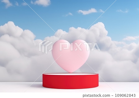 A majestic red and white catwalk embraced by love and passion. st valentine's day background. A majestic red and white catwalk embraced by love and passion. st valentine's day background. 109062843