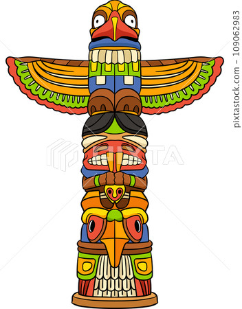 Native American Indian Totem Cartoon Clipart 109062983
