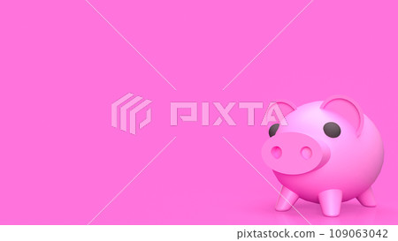 The pink piggy bank for earn or saving concept 3d rendering. The pink piggy bank for earn or saving concept 3d rendering. 109063042