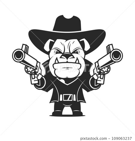 Sherif Dog face with a hat logo, mascot, symbol, vector illustration Sherif Dog face with a hat logo, mascot, symbol, vector illustration 109063237