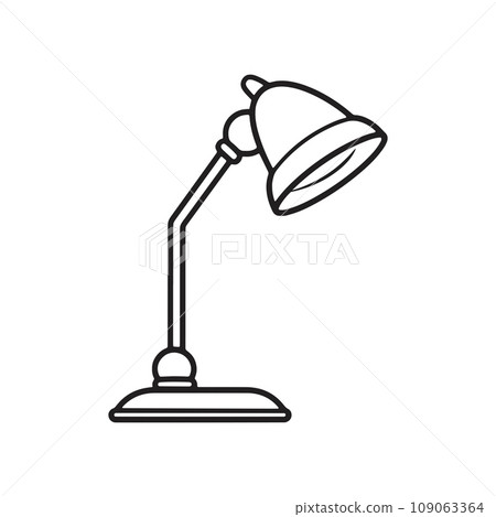 Table lamp icon. Outline desk lamp isolated on white background Table lamp icon. Outline desk lamp isolated on white background 109063364