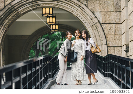Portrait of a woman going out with friends Portrait of a woman going out with friends 109063861
