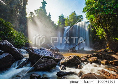 Tropical waterfall Phnom Kulen, Cambodia Tropical waterfall Phnom Kulen, Cambodia 109065194