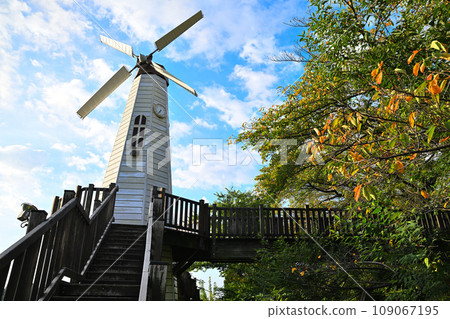 Dutch Windmill Tower Clock Tower Miharashi Park Saitama City Dutch Windmill Tower Clock Tower Miharashi Park Saitama City 109067195