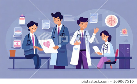 工作醫生忙碌的醫生插畫 109067510