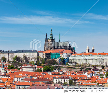 Vew of Hradchany: the Saint Vitus (St. Vitt's) Cathedral and Prague Castle. Prague, Czech Republic Vew of Hradchany: the Saint Vitus (St. Vitt's) Cathedral and Prague Castle. Prague, Czech Republic 109067755