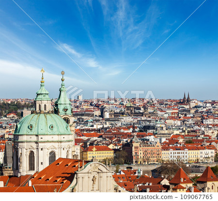 Aerial view of Prague from Prague Castle. Prague, Czech Republic Aerial view of Prague from Prague Castle. Prague, Czech Republic 109067765