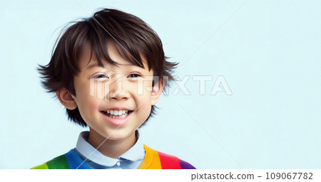 Copy space | Smiling boy/boy | AI generated image 109067782