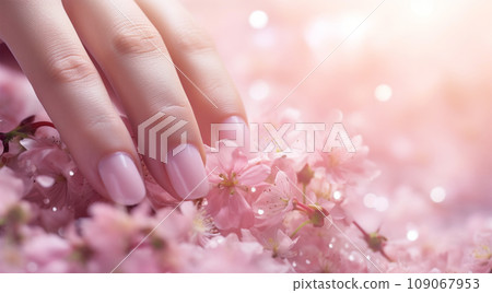 stylish fashionable nails with bright pink gel polish stylish fashionable nails with bright pink gel polish 109067953