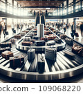 Luggage Carousel Motion at Busy Airport 109068220