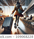 Woman Running  Rush to the Gate  in Airport 109068228