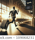 A businessman in a hurry at the airport 109068231