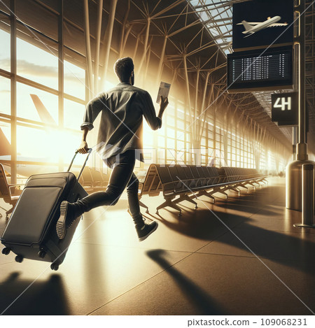 A businessman in a hurry at the airport 109068231
