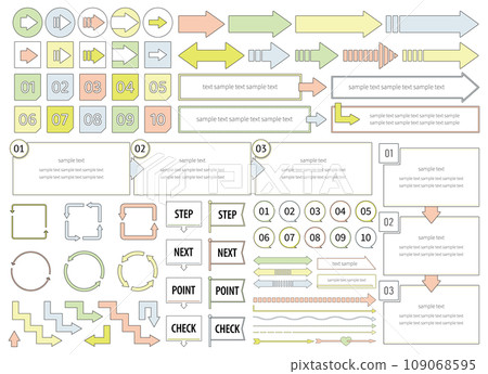 箭頭圖示框架集設計簡單數字步驟點檢查 1~10 109068595