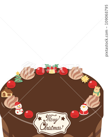 Christmas cake frame 3 vertical white background 109068795