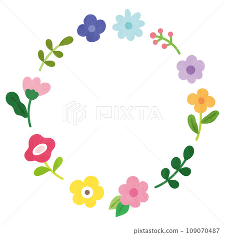 Adult cute colorful flower frame 109070487
