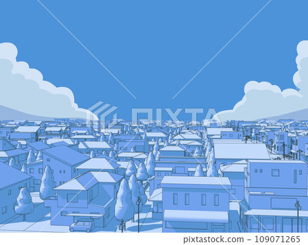 住宅區CG房屋城市景觀景觀背景單調色彩天空 109071265