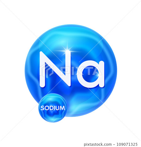 Sodium minerals vitamins essential supplement to the health body. Mineral crystals blue stone on white background for nutrition design products food and drug. Scientific medical concept. 3D Vector. Sodium minerals vitamins essential supplement to the health body. Mineral crystals blue stone on white background for nutrition design products food and drug. Scientific medical concept. 3D Vector. 109071325