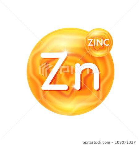Zinc minerals vitamins essential supplement to the health body. Mineral crystals orange stone on white background for nutrition design products food and drug. Scientific medical concept. 3D Vector. Zinc minerals vitamins essential supplement to the health body. Mineral crystals orange stone on white background for nutrition design products food and drug. Scientific medical concept. 3D Vector. 109071327