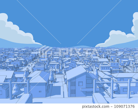住宅區CG房屋城市景觀景觀背景單調色彩天空 109071376