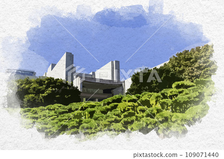 水彩風格 東京三宅坂最高法院 東京都千代田區 水彩風格 東京三宅坂最高法院 東京都千代田區 109071440