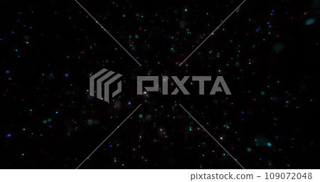 Abstract dark background of small round bokeh particles, beautiful holiday snowflakes, magical snow, energetic bright glowing cosmic stars Abstract dark background of small round bokeh particles, beautiful holiday snowflakes, magical snow, energetic bright glowing cosmic stars 109072048