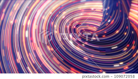 Energy abstract swirling curved swirl lines of glowing bright magical energy streaks and flying particles background 109072058