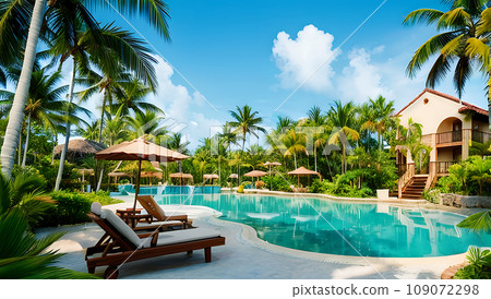 Beautiful tropical resort hotel 109072298