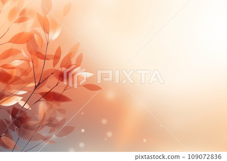 Seasonal fall foliage with detail textures, frame from autumn leaves. Yellow orange beige gradient color. Botanical trend background. Selective focus, bokeh effect. Copy space. Seasonal fall foliage with detail textures, frame from autumn leaves. Yellow orange beige gradient color. Botanical trend background. Selective focus, bokeh effect. Copy space. 109072836