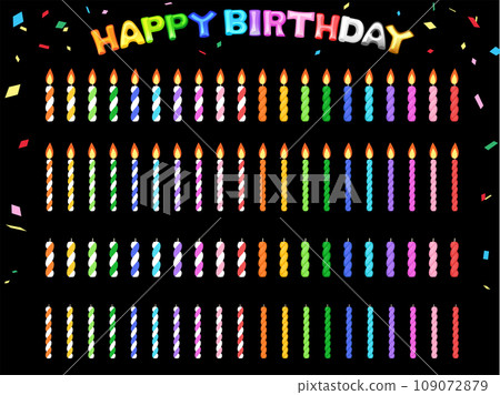 Colorful cake candle illustration set 109072879