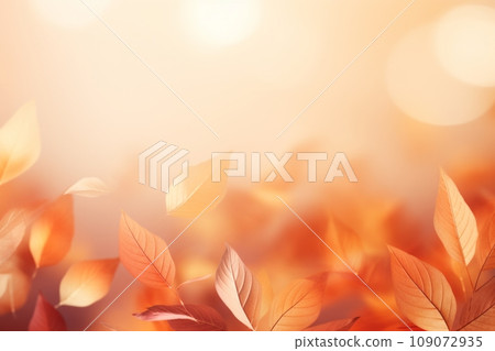 Seasonal fall foliage with detail textures, frame from autumn leaves. Yellow orange beige gradient color. Botanical trend background. Selective focus, bokeh effect. Copy space. Seasonal fall foliage with detail textures, frame from autumn leaves. Yellow orange beige gradient color. Botanical trend background. Selective focus, bokeh effect. Copy space. 109072935