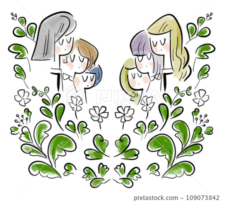 多名婦女的插圖 多名婦女的插圖 109073842