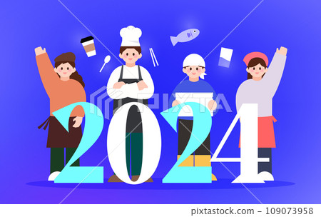 Hello 2024 Person Illustration Hello 2024 Person Illustration 109073958