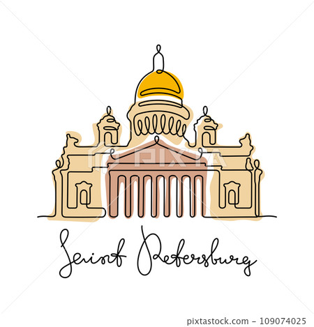 Saint Isaacs Cathedral vector illustration Saint Isaacs Cathedral vector illustration 109074025