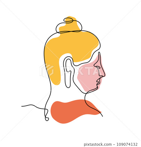 Buddha one line colourful vector illustration 109074132