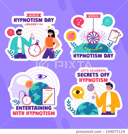 Hypnotism Day Label Flat Cartoon Hand Drawn Templates Background Illustration Hypnotism Day Label Flat Cartoon Hand Drawn Templates Background Illustration 109075129