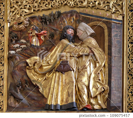 Meeting at the Golden Gate, Maria am Berg church in Hallstatt, Austria Meeting at the Golden Gate, Maria am Berg church in Hallstatt, Austria 109075457