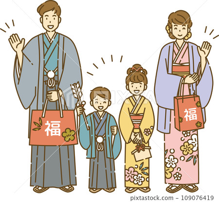 Lucky bag first sale kimono person greeting 109076419