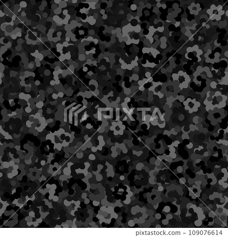 Dark monochrome seamless leopard, ocelot or wild cat fur pattern print 109076614