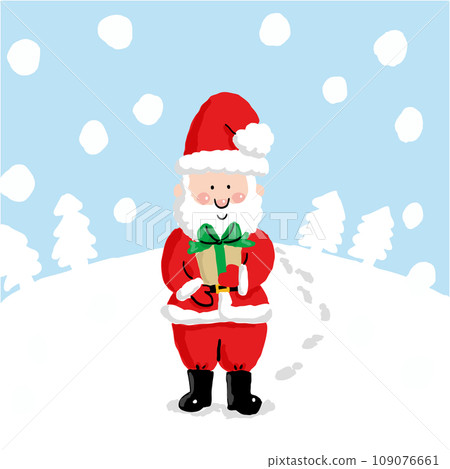 Santa brought Christmas presents in the snow 1 109076661