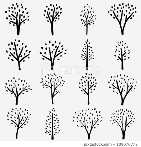 Doodle tree freehand drawing. Doodle tree freehand drawing. 109076772