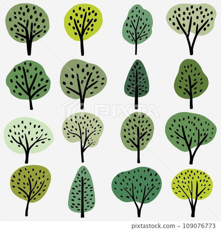 Doodle tree freehand drawing. Doodle tree freehand drawing. 109076773
